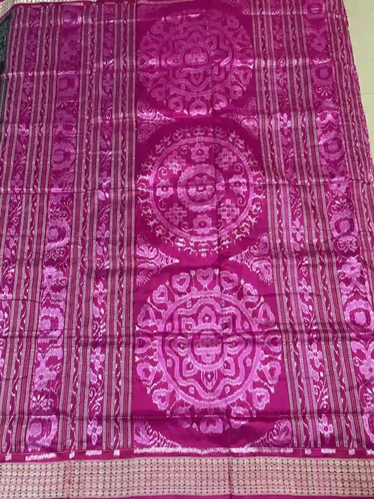 Black Sambalpuri Silk Saree with Tribal Life Motifs