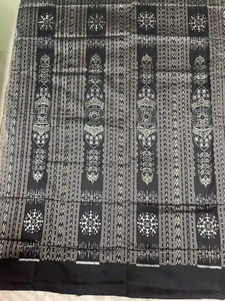 Moss Green Sambalpuri Silk Saree with Love Bird Motifs