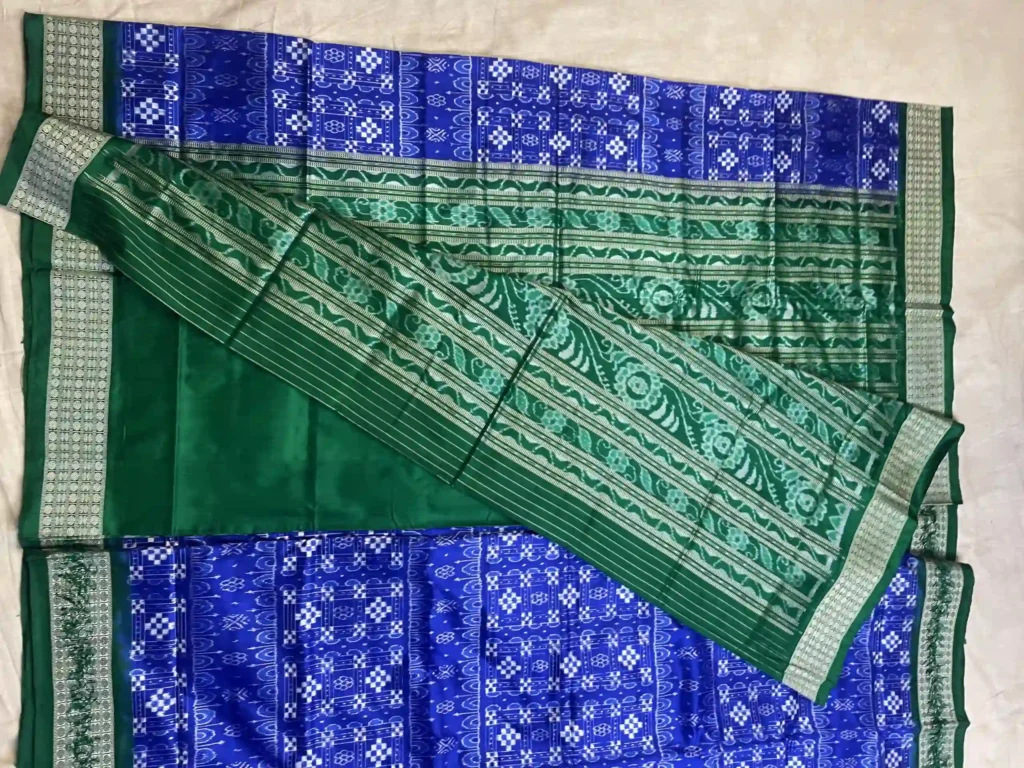 Blue Sambalpuri Pure Silk Saree - Small Pasapalli Design