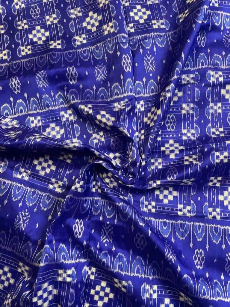 Blue Sambalpuri Pure Silk Saree - Small Pasapalli Design