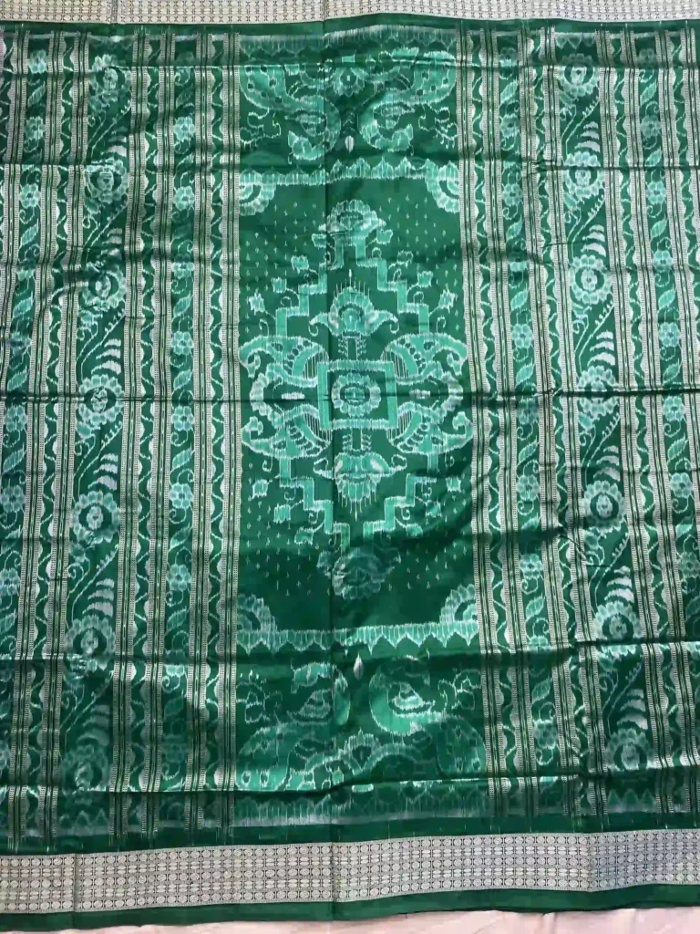 Blue Sambalpuri Pure Silk Saree - Small Pasapalli Design