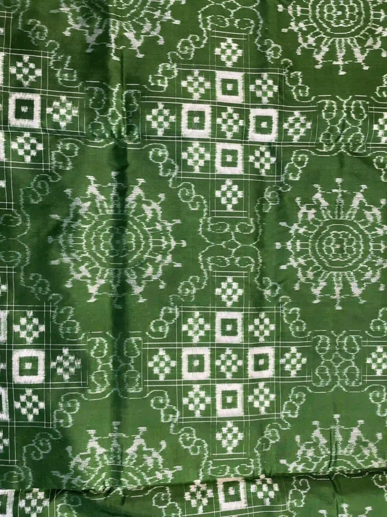 Emerald Green Sambalpuri Ikat Saree with Pasapalli Motifs