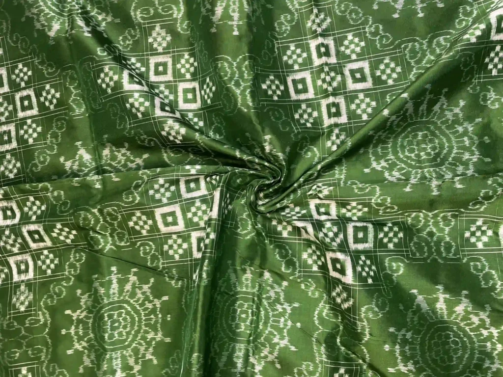 Emerald Green Sambalpuri Ikat Saree with Pasapalli Motifs