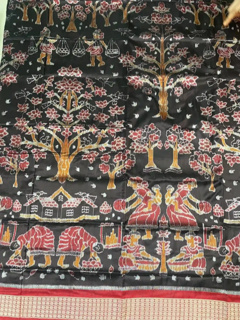 Black Sambalpuri Silk Saree – Mahul Beta 2.0