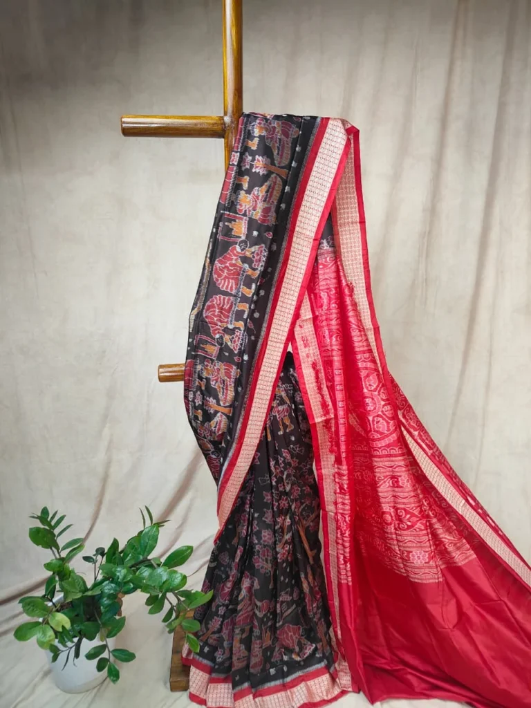 Black Sambalpuri Silk Saree – Mahul Beta 2.0